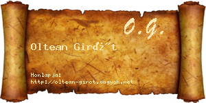 Oltean Girót névjegykártya